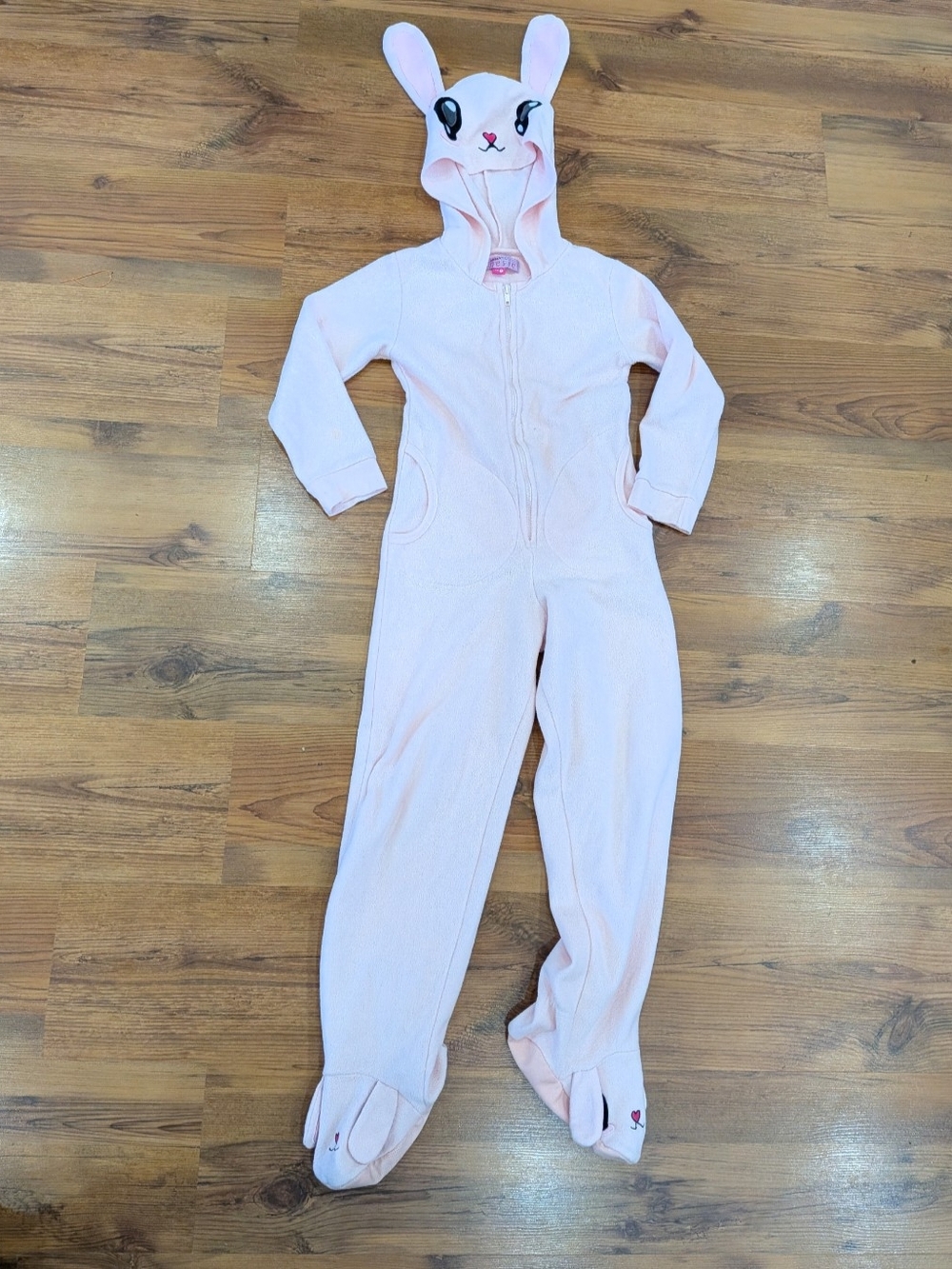 Urban Outfitters Light Pink Bunny Hooded Footie One-Piece For Girls